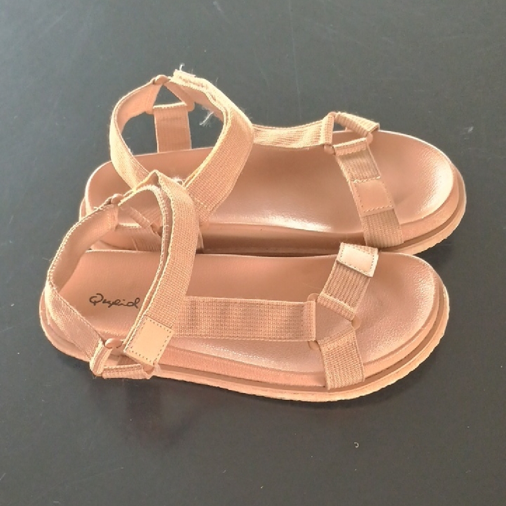 Qupid Tan Strap Sandals